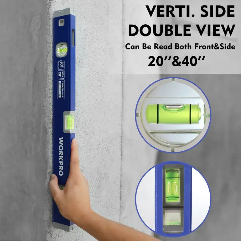 WORKPRO Triple-Length Spirit Level Set  12″, 20″, and 40″ Aluminum Levels
