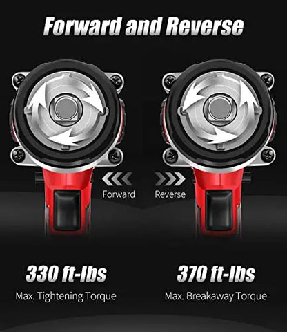 AVID POWER Cordless Impact Wrench, 1/2 Impact Gun with 3A Li-ion Battery