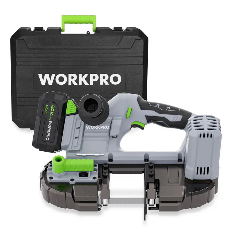 WORKPRO 20V Cordless Band Saw for Metal Cutting — 3.75″ Capacity, 6-Speed Variable Control