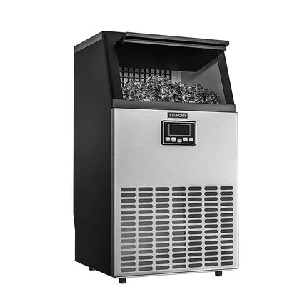 Euhomy Commercial Undercounter Ice Maker  100-Lb/Day Stainless Steel Unit with Dual Water Inlets
