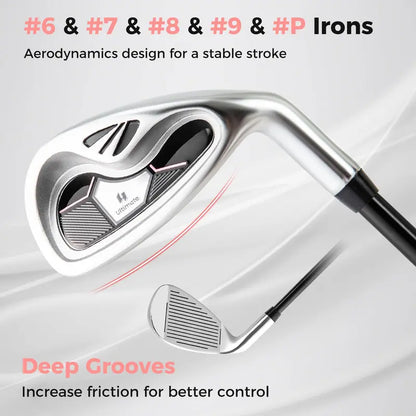 Women’s Complete Golf Club Set — 9-Piece Starter Kit with Rolling Cart Bag
