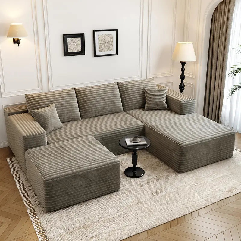 Cloud Modular L-Shaped Sectional Sofa  107.5-Inch Minimalist Corner Lounge with Deep Seating