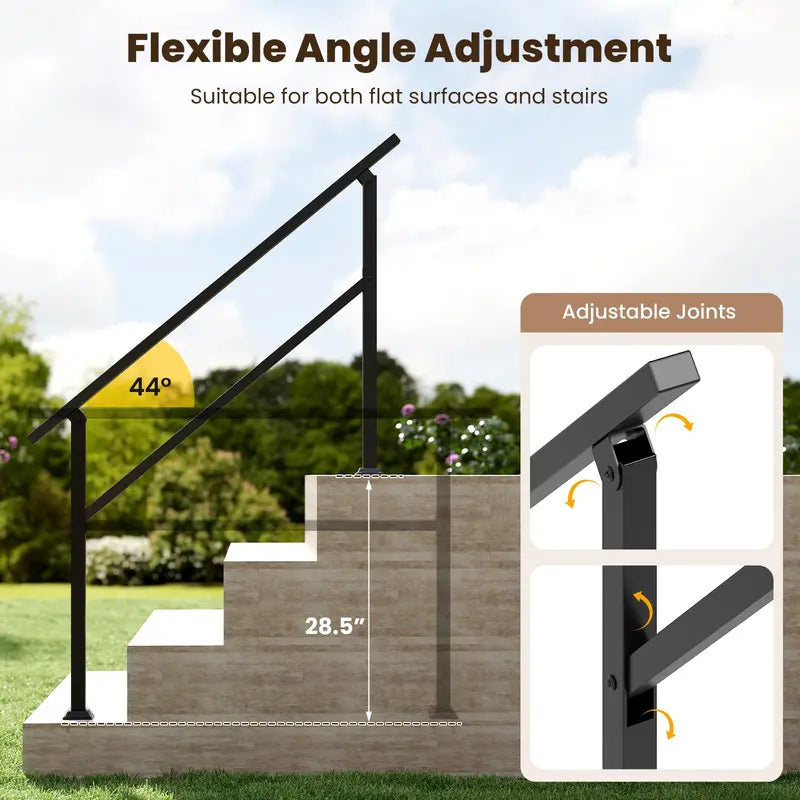Heavy-Duty Stair Safety Rail Supporting Up to 330 lbs (04 Steps)