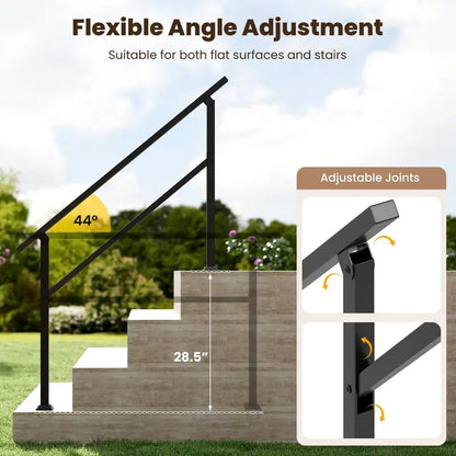 Heavy-Duty Stair Safety Rail Supporting Up to 330 lbs (04 Steps)