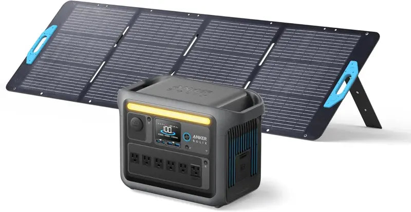 1800W (2400W Peak) Portable Solar Generator  1056Wh LiFePO4 Battery, 58-Min Fast Charge