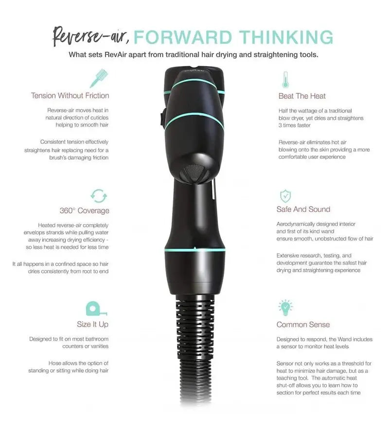 REVAIR Reverse-Air Hair Dryer for Fast Drying and Gentle Straightening