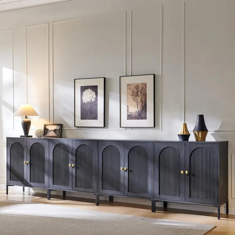 IFGET Fluted Arched Sideboard  92.6-Inch Wide Modern Farmhouse Buffet Cabinet