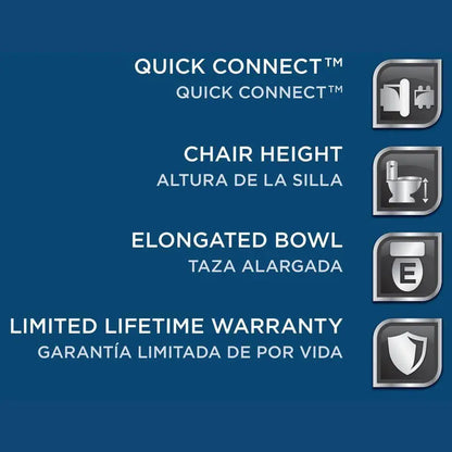 Glacier Bay High-Efficiency Toilet  2-Piece Elongated Design, 1.28 GPF Single Flush, White Finish
