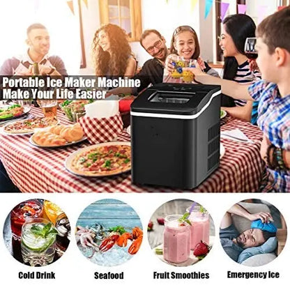 Compact Countertop Ice Maker  Bullet-Shaped Cubes Ready in Under 8 Minutes