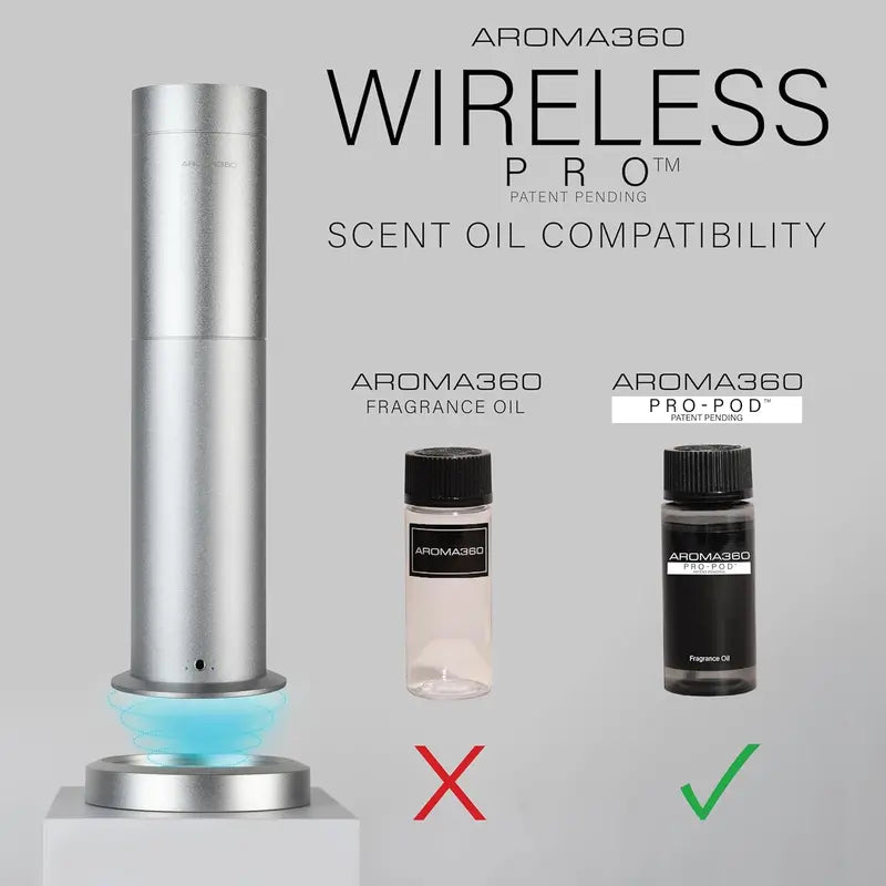 Wireless Pro Essential Oil Diffuser, 600 sq ft, Cordless Portable with Remote, Aromatherapy Scent, Midnight Black