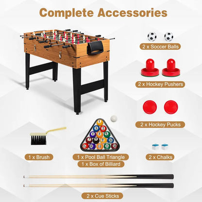 48-Inch Multi-Game Table  3-in-1 Combo Set Featuring Full-Size Foosball, Ping Pong, and Pool