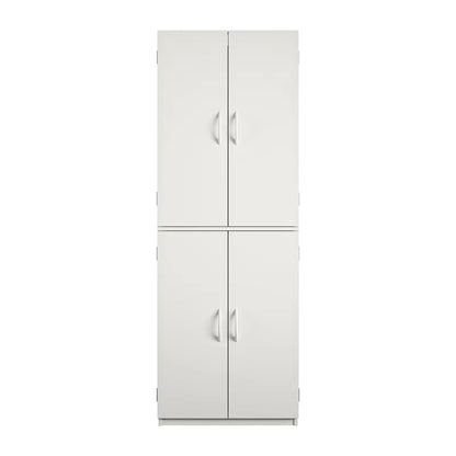 Mainstays 4-Door 5′ Storage Cabinet, White Stipple