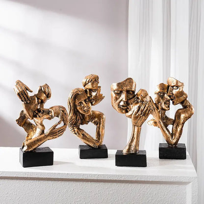 Modern Abstract Kiss Sculpture  Artistic Wall or Shelf Decor