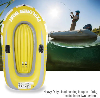 Dual-Chamber Inflatable Kayak Set  2-Person Sport Raft with Welded Oar Locks, Grab Handles, Bow Rope & Ergonomic Design