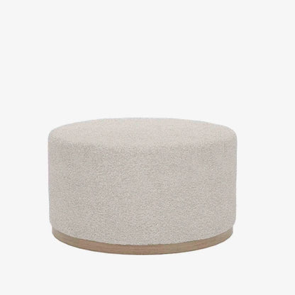 Grand pouf rond ottoman en bouclette