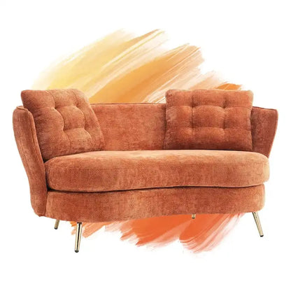 Luxury Velvet Loveseat Featuring Gold-Tone Metal Legs  Contemporary Sofa