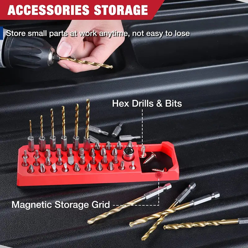 WORKPRO Magnetic 39-Hole Hex Bit Organizer for 1/4″ Drive Bits (Bits Not Included)