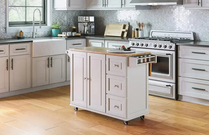 Homestyles Dolly Madison Mobile Kitchen Island  Drop-Leaf Breakfast Bar with Casters