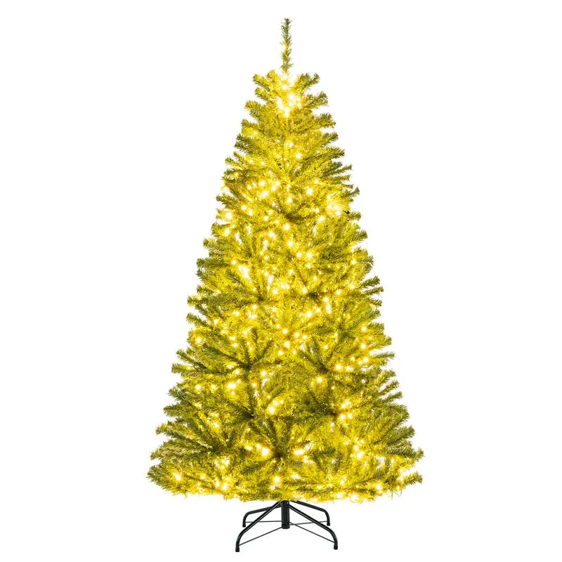6-, 7-, or 8-Foot Remote-Controlled Pre-Lit Christmas Tree with Warm White LEDs