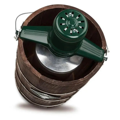 White Mountain 6-Quart Electric Ice Cream Maker  Green & Brown Design, Fully Automatic Churning