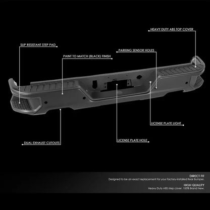 Chevrolet/GMC Silverado & Sierra 1500 Rear Bumper  Exhaust Cutouts + Parking Sensor Holes (20192023)