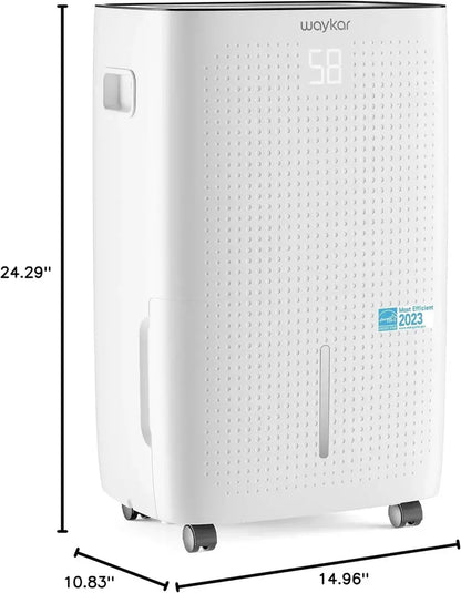 Waykar 2000 Sq Ft Home Dehumidifier Featuring Auto/Manual Drain Options
