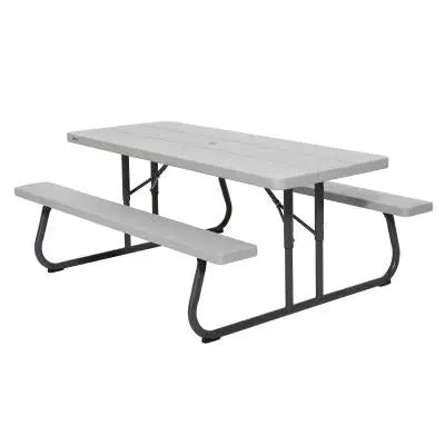 6-Foot Folding Picnic Table with Built-in Benches