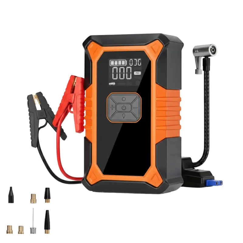12V Lithium Jump Starter — 3000A Peak, Integrated 150 PSI Cordless Tire Inflator