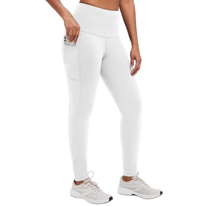 High-Waisted Fleece-Lined Winter Leggings for Women  Cozy, Pocket-Equipped Cold-Weather Bottoms