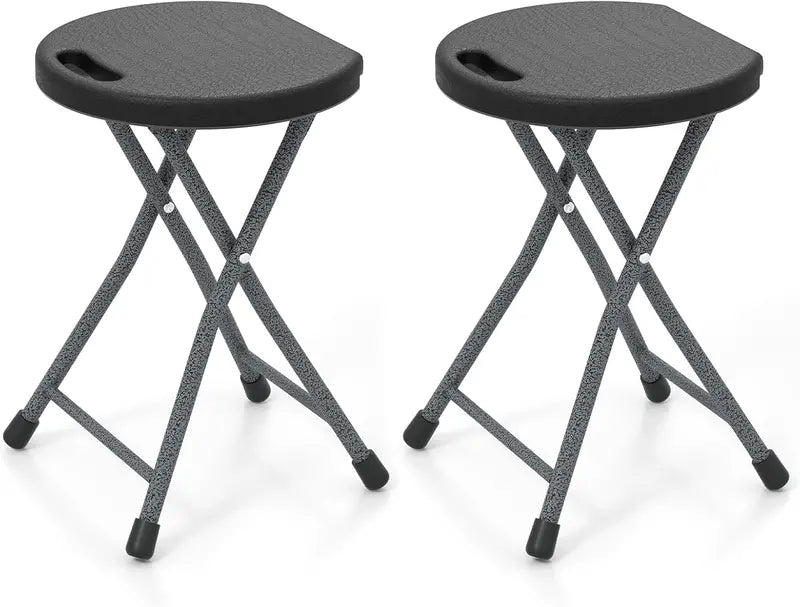 Collapsible Round Folding Stool with Carry Handle — Ideal for Fishing, Hiking & Gardening