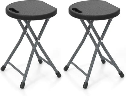 Collapsible Round Folding Stool with Carry Handle — Ideal for Fishing, Hiking & Gardening