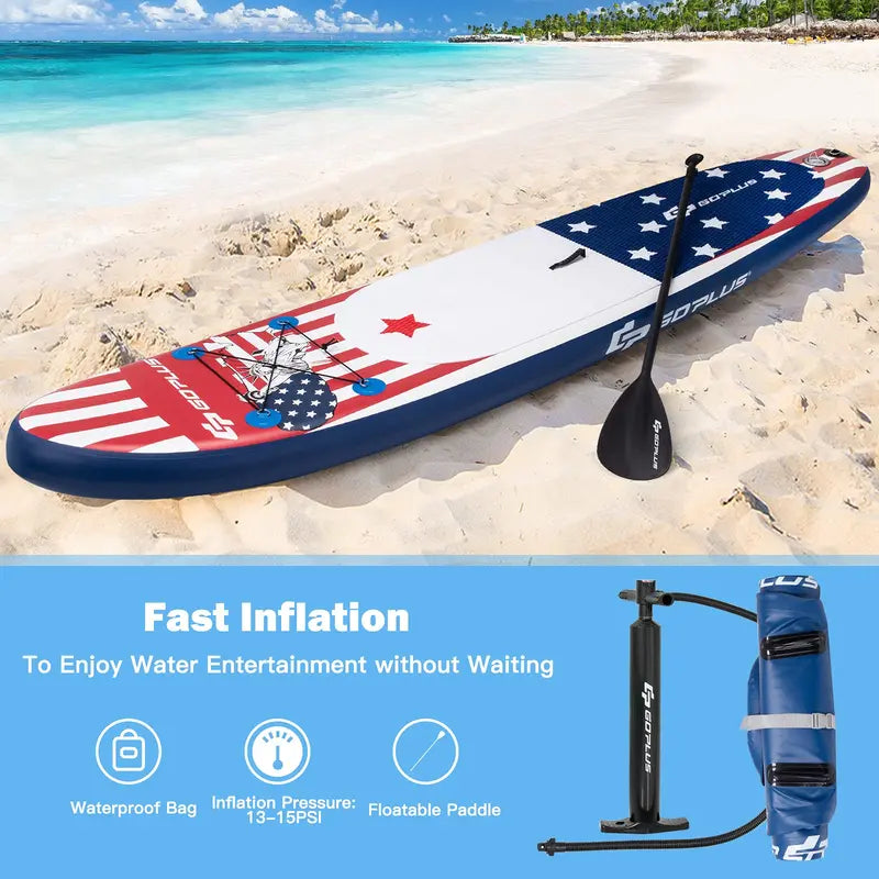 10- or 11-Foot Inflatable Stand-Up Paddle Board  Fade-Resistant Inkjet Graphic Design