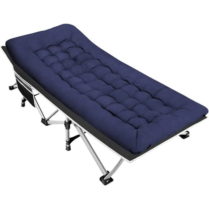 Wide 28″ Folding Camping Cot with High-Density Mattress  600 lb Weight Limit