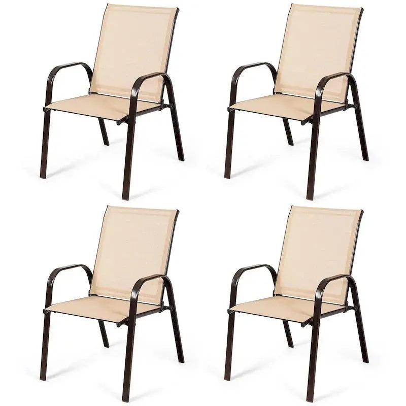 Costway 4-Piece Patio Chair Set  Armrest Garden & Deck Seating