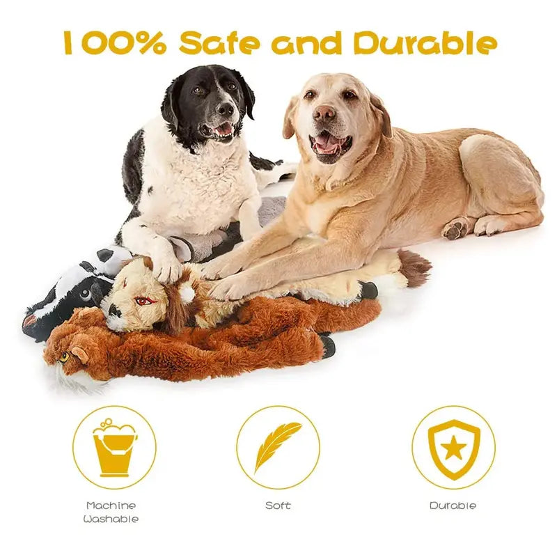 Plush Paws No-Stuffing Squeaky Dog Toy Set  5 Pack, Durable & Safe for All Breeds