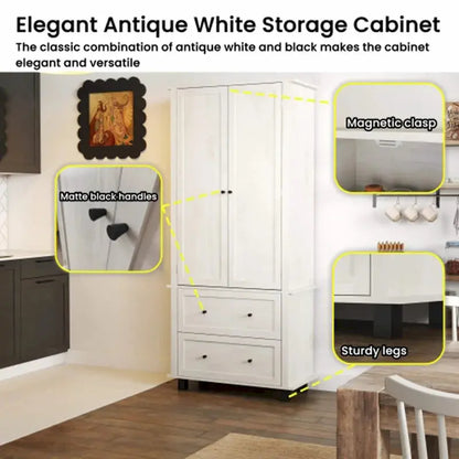 70-Inch Tall Kitchen Pantry Cabinet  Freestanding Storage Cabinet with Adjustable Shelving