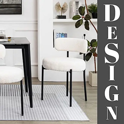 DYHOME White Dining Chairs Set of 4, Mid-Century Modern Dining Chairs, Kitchen Dining Room Chairs