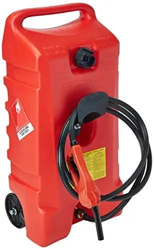 Scepter USA 14-Gallon Duramax Fuel Caddy  Red, Portable HDPE, Siphon Pump, 10′ Hose, Multi-Fuel Compatibility