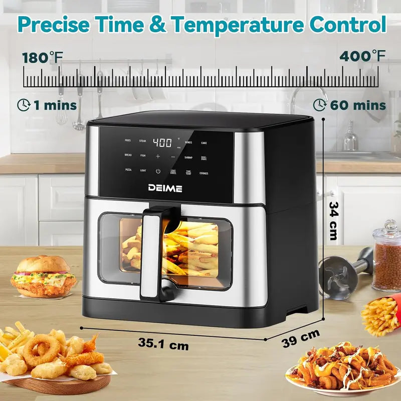 DEIME 10.2QT High-Capacity Oil-Free Air Fryer Oven  1700W Large Convection Cooking System