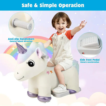 6V Battery-Powered Electric Unicorn Ride-On Toy for Kids  Interactive Motion & Sound