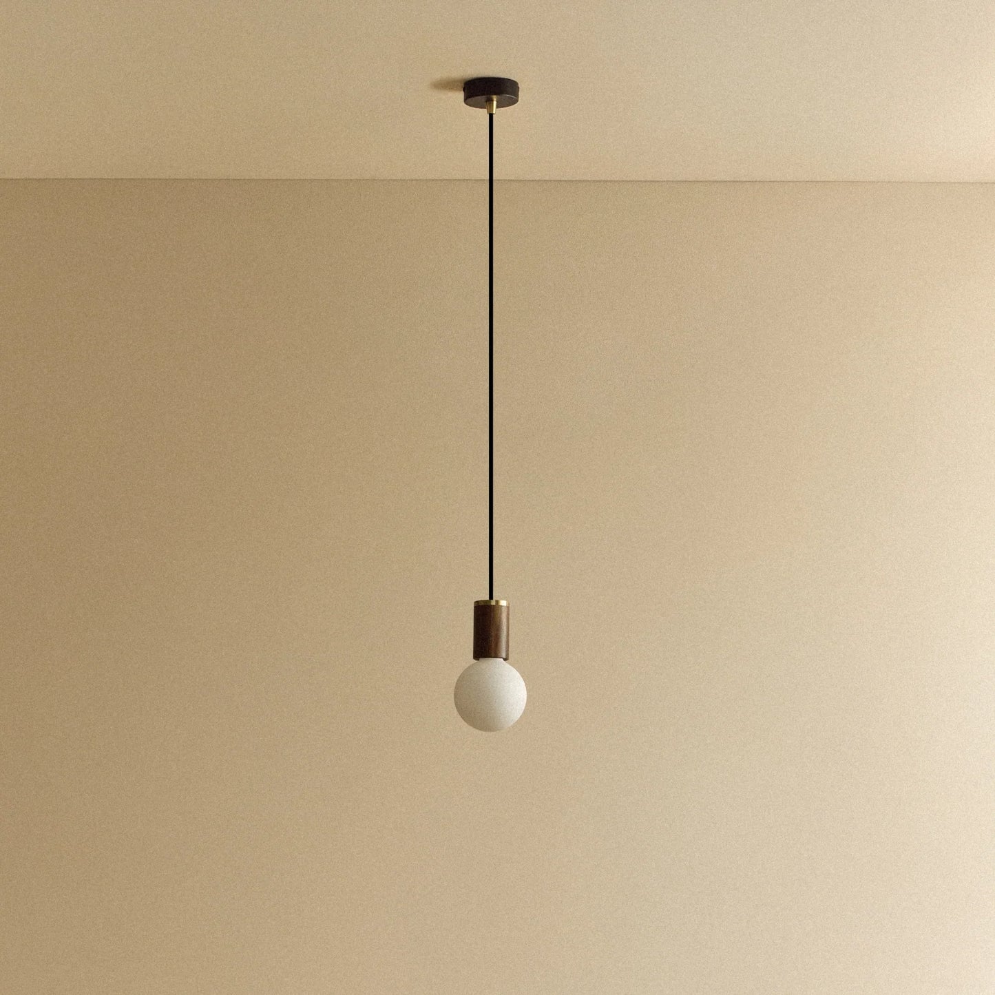 Sphere III Pendant Light in Walnut
