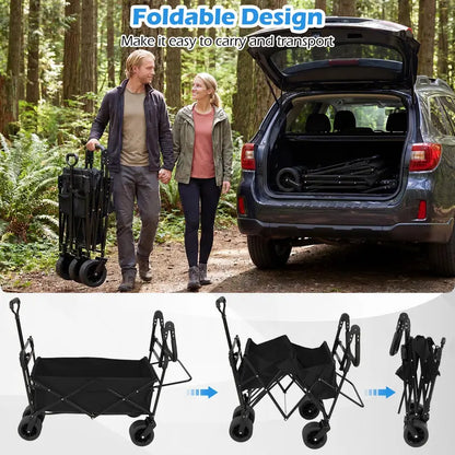Collapsible All-Terrain Wagon with Detachable Canopy & Carry Bag