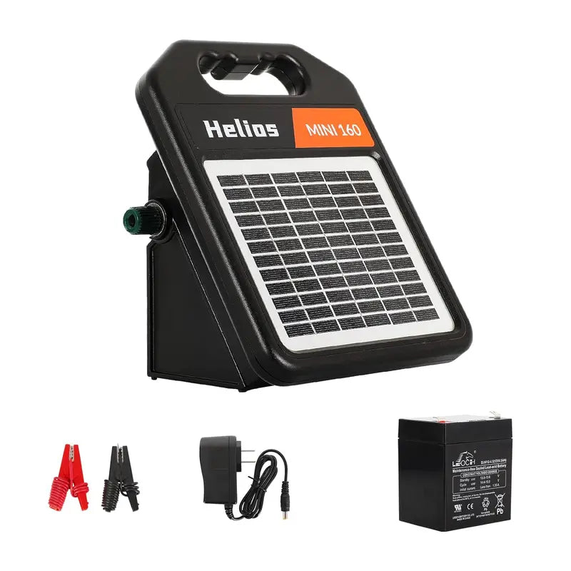 Andmon Solar-Powered Electric Fence Charger  0.11 Joule, Day/Night Mode, 2-Mile Coverage