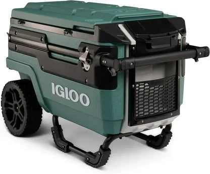 70-Quart Wheeled Insulated Cooler  Hard-Shell Ice Chest with Smooth-Rolling Casters
