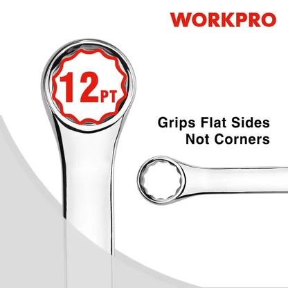 WORKPRO 12-Piece Premium Chrome Vanadium Combination Wrench Set