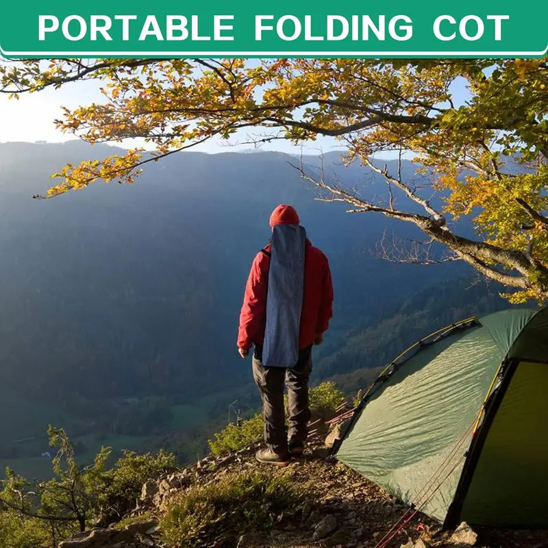 Heavy-Duty Folding Camping Cots with Built-in Mattresses  2-Piece Set for Outdoor Comfort