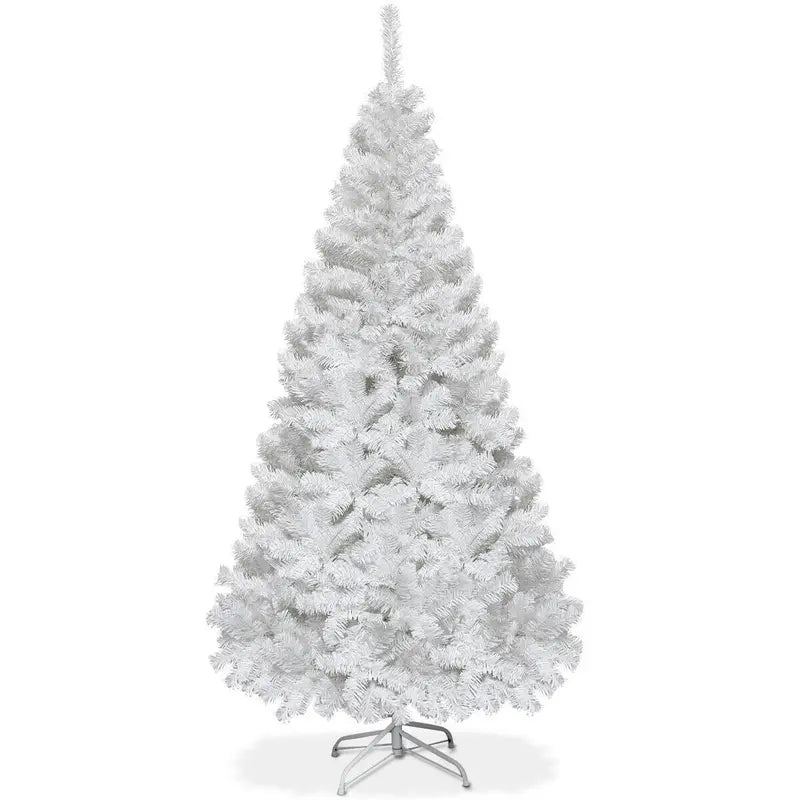 White Metal-Legged Christmas Tree  All-Weather Holiday Decor for Indoor and Outdoor Spaces