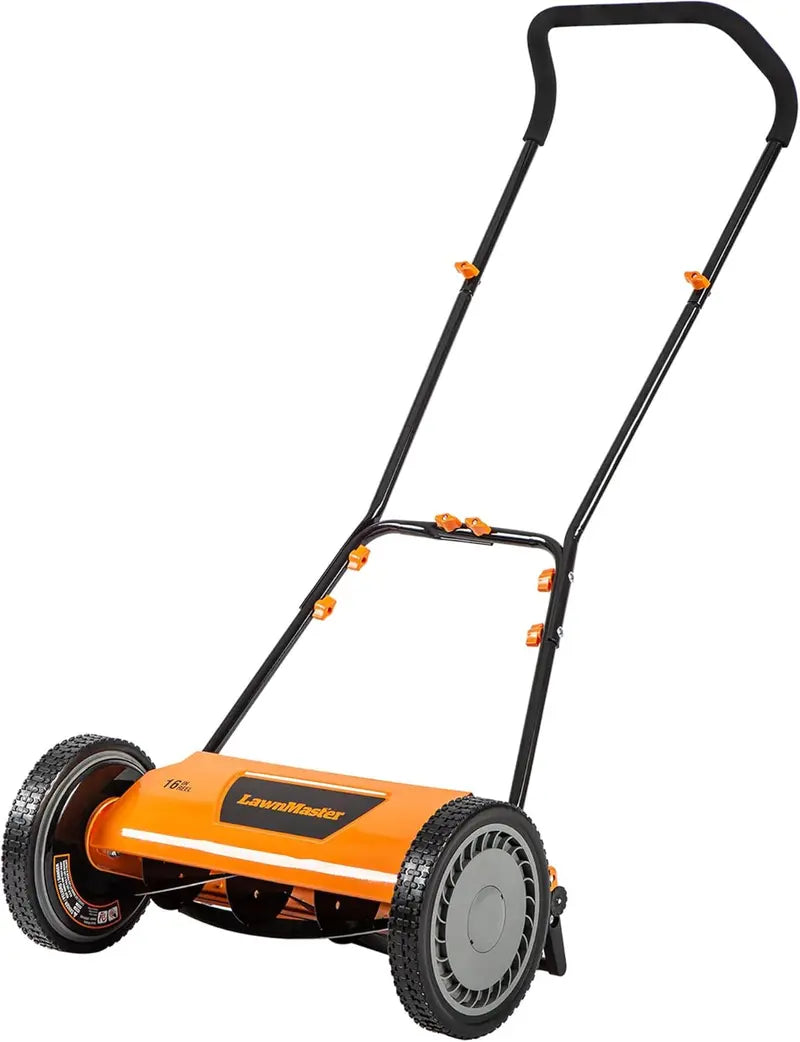 LawnMaster 18-Inch 5-Blade Push Reel Lawn Mower  Eco-Friendly, Quiet, Manual Grass Cutter for Small Yards
