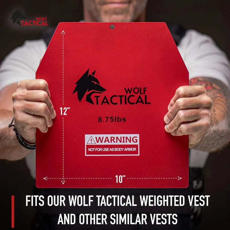 WOLF TACTICAL 8.75LB Steel Weight Vest Plates  Pair for Enhanced Workouts
