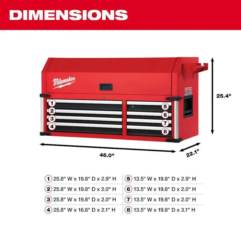 MW Professional 46″ 18-Drawer Tool Storage System  Steel Chest & Cabinet Set (48-22-8546)